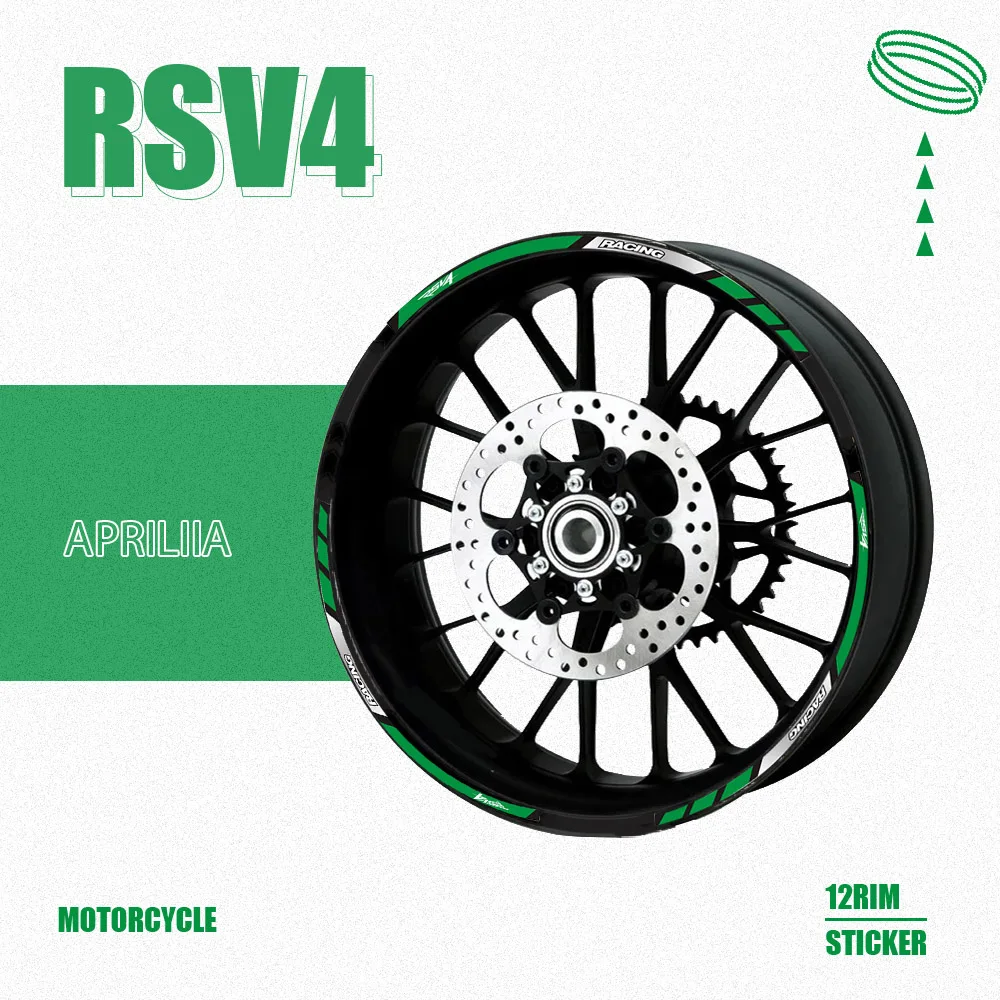 

For Aprilia RSV4 RS V4 RSV 4 Motorcycle Reflective tire decals Wheels Moto Stickers decoration protection rim sticker