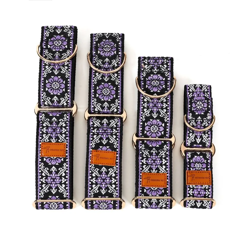 Ethnic Style Adjustable Martingale Dog Collar - Beautiful Design Accessory