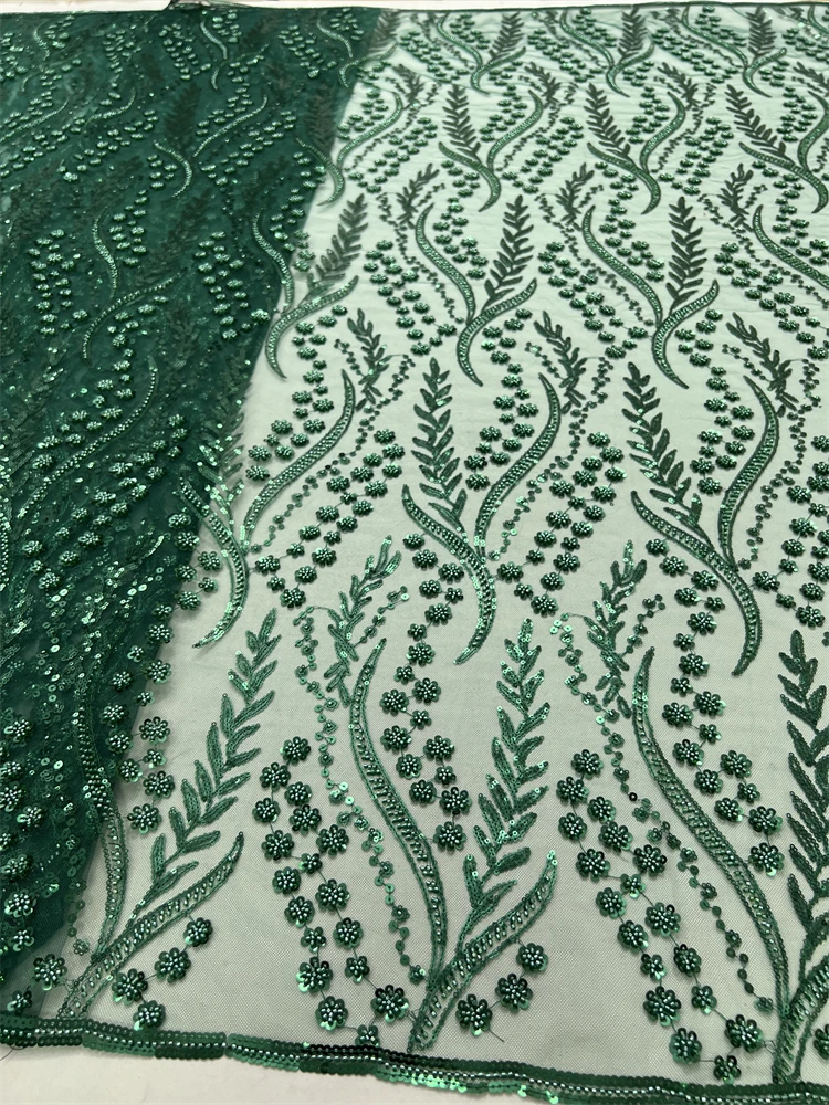 SJD LACE French Mesh Bridal Lace Fabric Beads African Sequins Lace 2025 Hot Sale Nigerian Beads For Women Wedding Dress Sew 3803 SJD LACE French Mesh Bridal Lace Fabric Beads African Sequins Lace 2025 Hot Sale Nigerian Beads For Women Wedding Dress Sew 3803