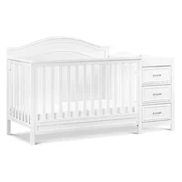 4-in-1 Convertible Crib and Changer Combo in White 1