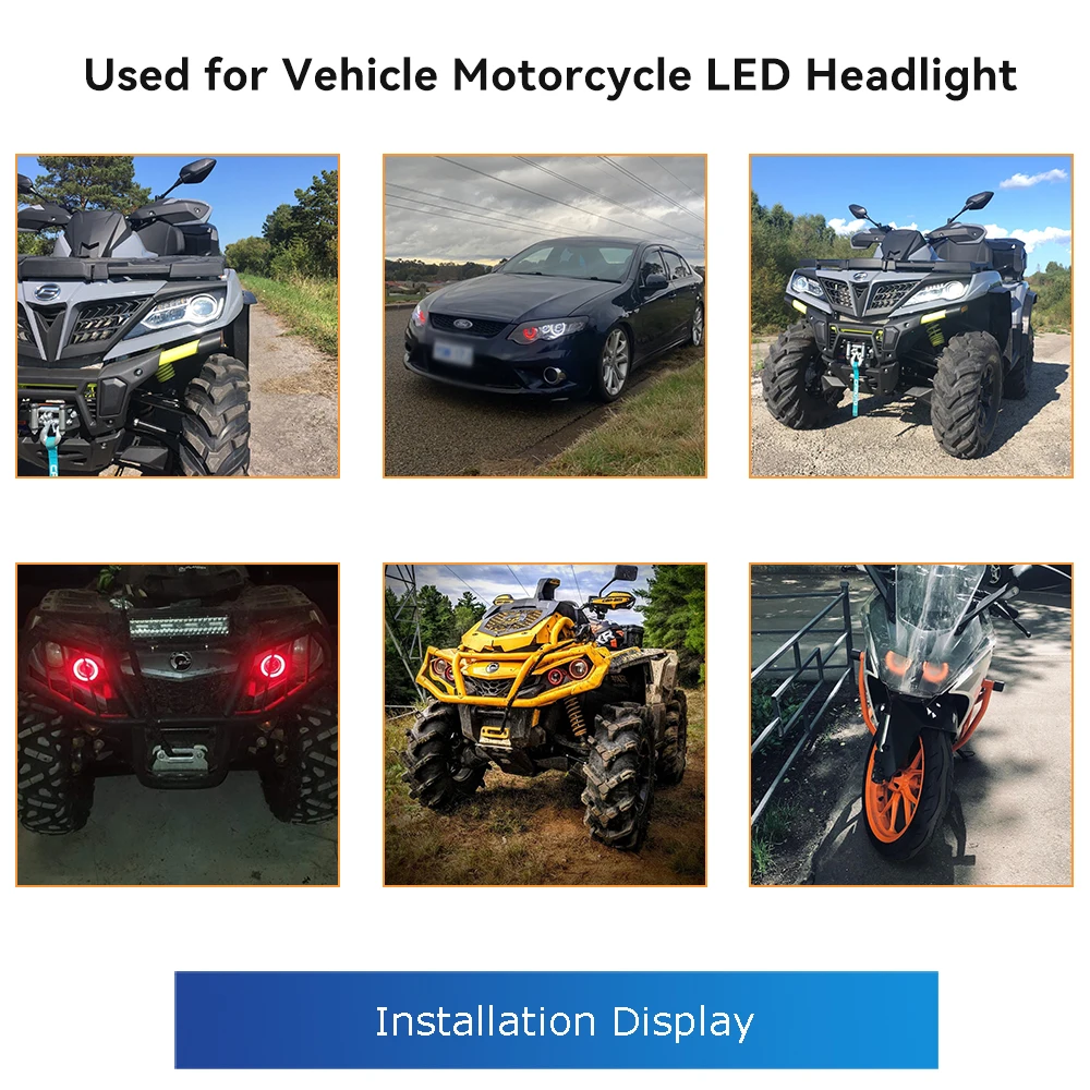 2PCS/Set Car Halo Rings RGB APP Bluetooth Angel Eyes Wierless for Car Motorcycle Headlight 60MM 70MM 80MM 90MM 100MM 110MM 120MM car headlight