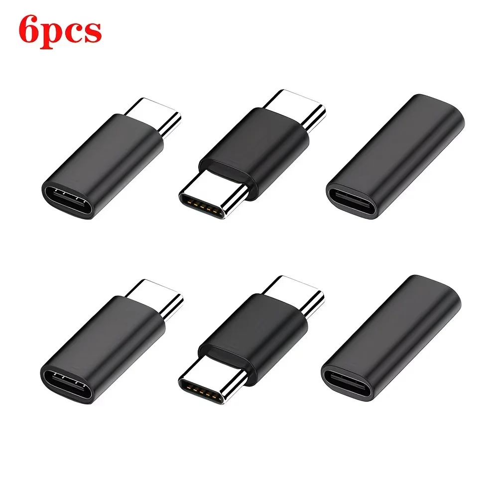 Enhanced USB-C Extension Cable Set - 6-Pack, 10Gbps High-Speed Data Transfer & 60W Fast Charging, Male to Male/Female Connectivity, Durable Design