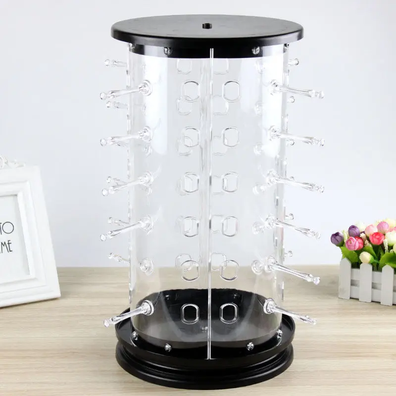 24 Pair Rotating Sunglasses Eyeglasses Glasses Acrylic Frame Display Stand Organizer Rack Shelf Show Rack Counter Holder 10 pairs sunglasses rack shelf eyewear eyeglasses frame glasses display stand organizer show holder tray 5 layer space saving