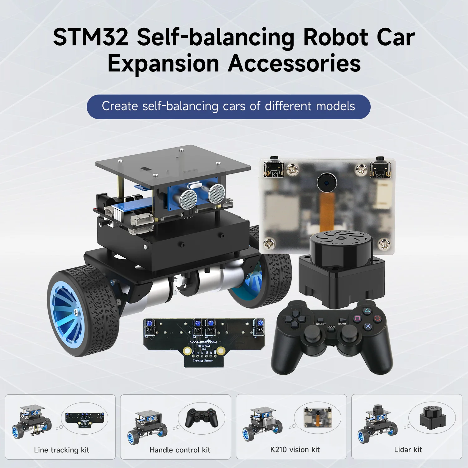Yahboom STM32 Self-Balance Robot Car Expansion Accessories Kit Educational Smart Toy Parts Tools for DIY Electronics Projects