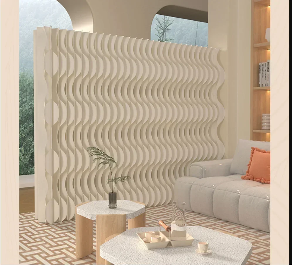 2M Height Home Decor Retractable White Organ Paper Wall Screen Room Dividers Office Partition Removable Folding Baffle