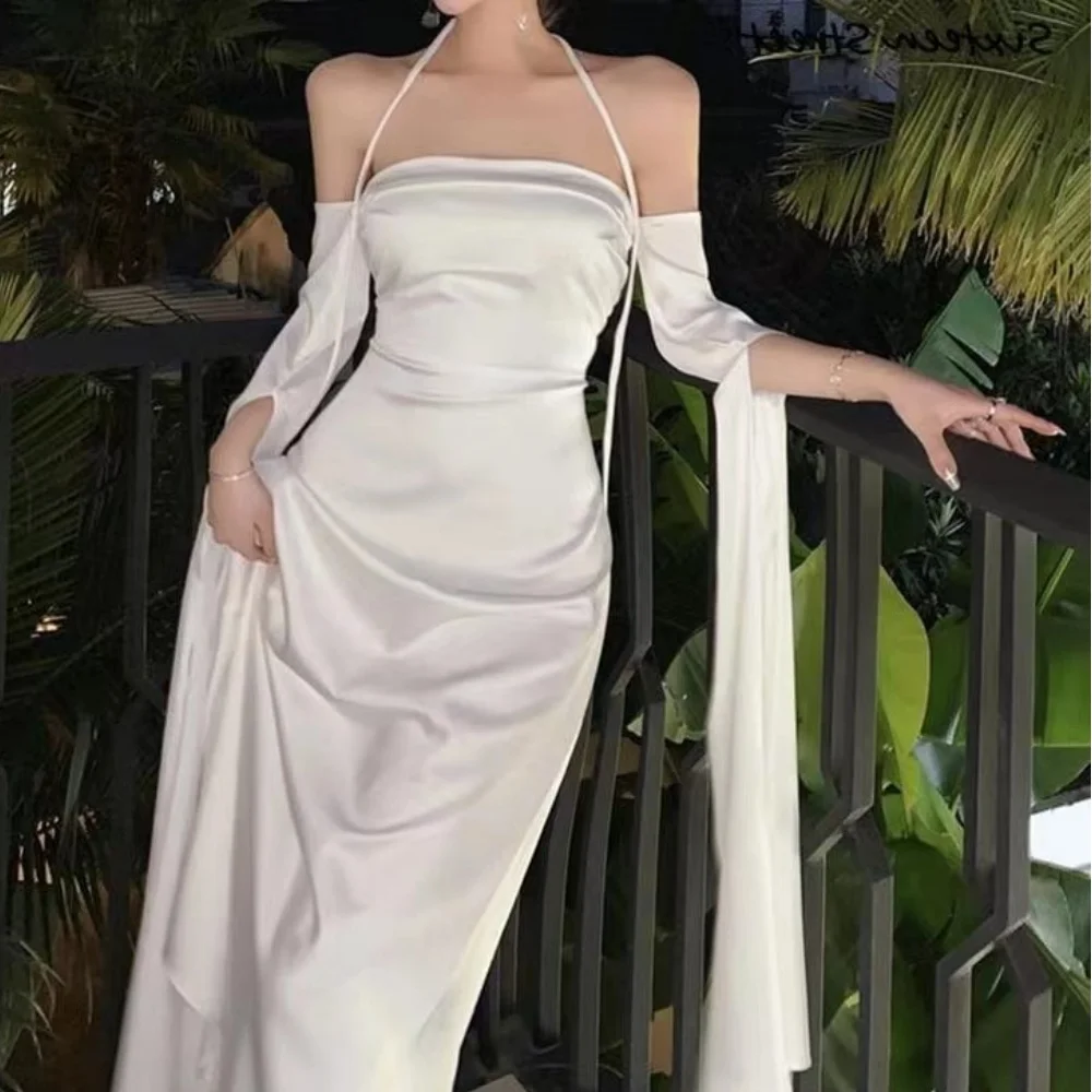 

Muloong Halter Floor-Length Women Elegant And Pretty Luxury Prom Dress