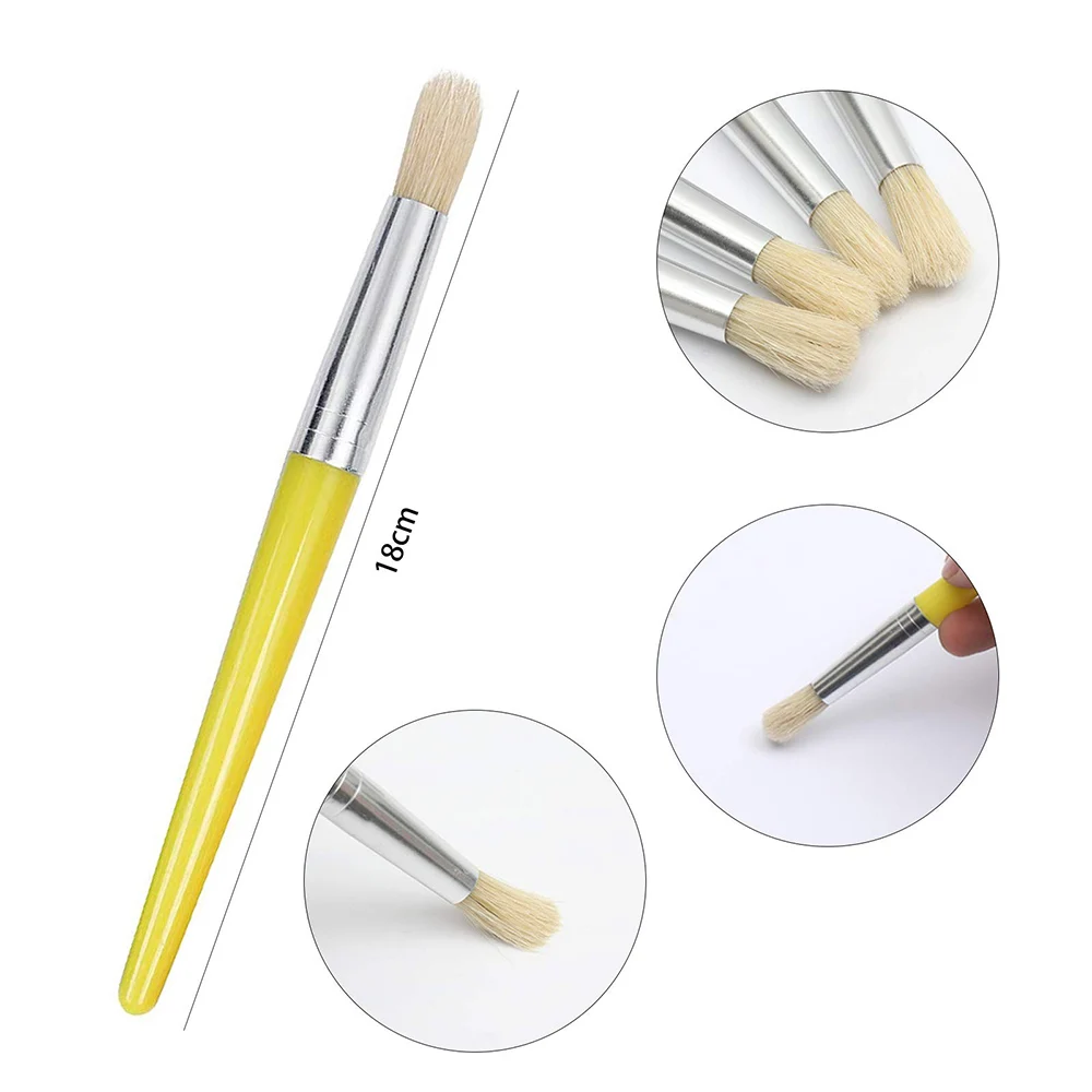 4pcs Round and Flat Bristle Artist Paint Brushes for Student Tempera Graffiti Acrylic Oil Watercolor Painting 2