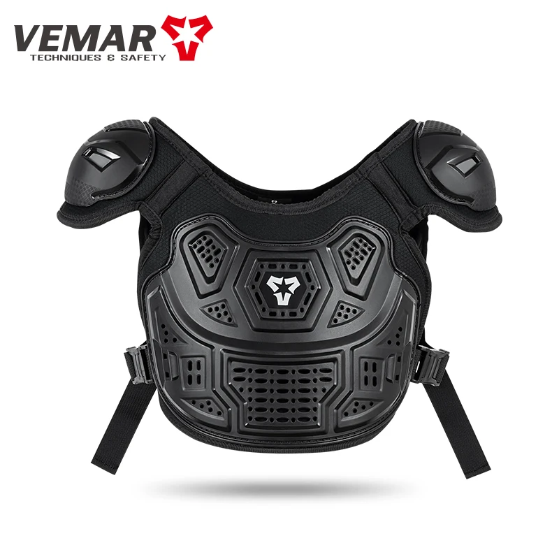 Motorcycle armor vest VEMAR Kid's Motorcycle Armor Vest Protection Motocross Body Jacket Protective Riding Elbow Kneepads Moto Full Armor Children