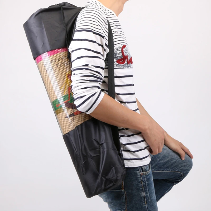 

Portable Breathable Sports Bag With Adjustable Shoulder Straps Carry Mesh Storage Bag Fits Most Yoga Mats Black Yoga Mat Bag