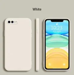 Luxury Shockproof Liquid Silicone Phone Case - Premium TPU Protective Cover - iPhone 7 Plus (White)