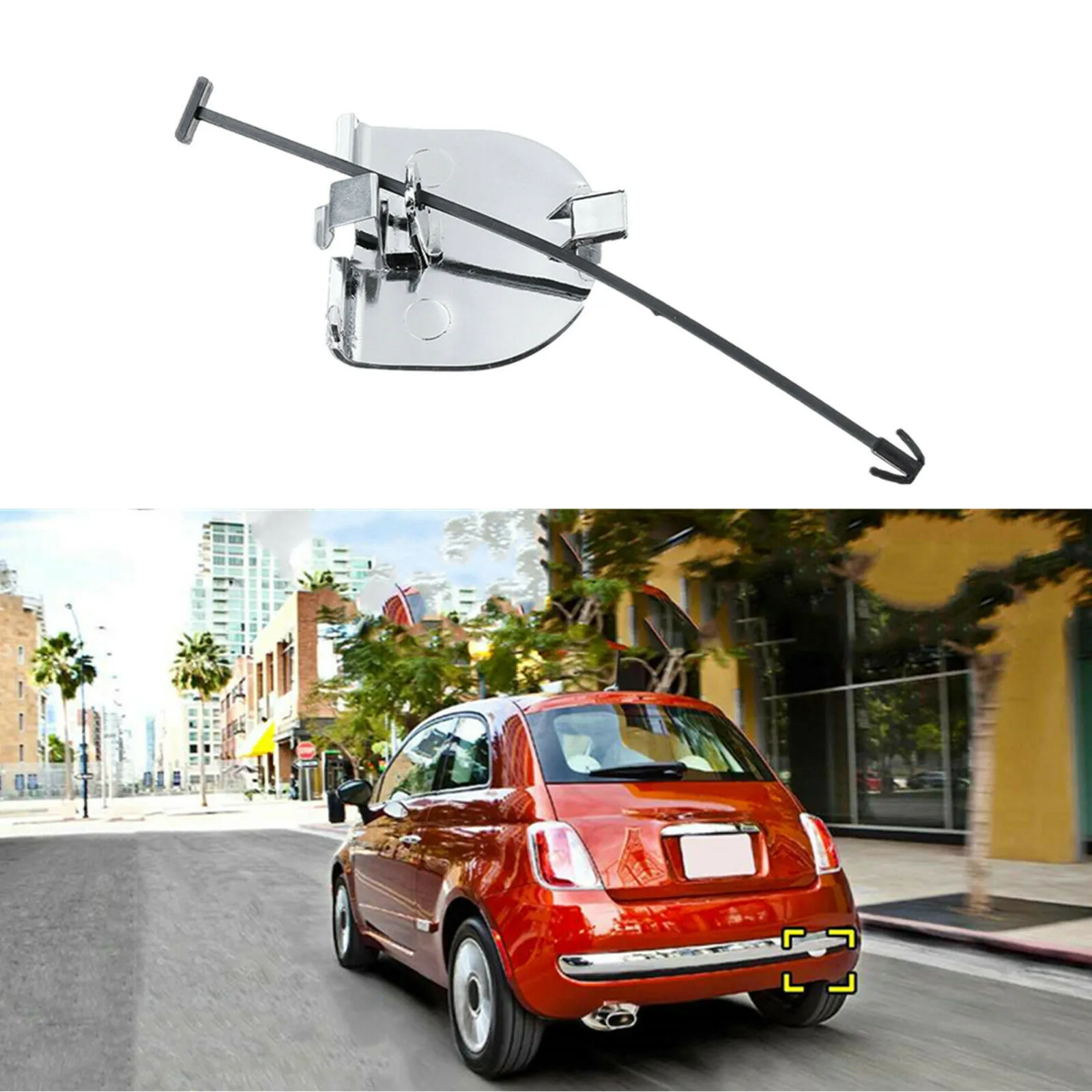

1 шт., крышка для заднего бампера автомобиля Fiat 500 2007 2008 2009 2010 2011
