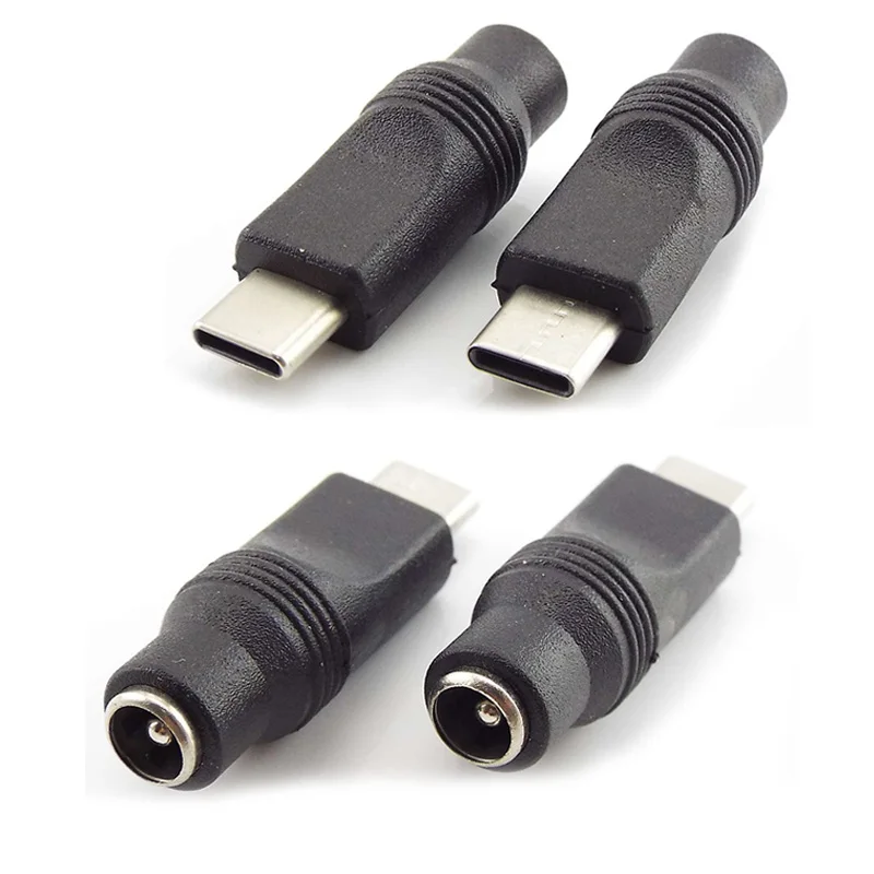 1pcs DC Power Adapter Converter Type-C USB Male to 5.5x2.1mm Female Jack Connector for Laptop Notebook Computer PC Mobile Phone