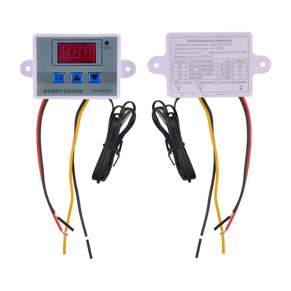 Xh-w3002 Temperatuurregelaar Ac110v-220v Dc 12v/24v Led Digitale Controle Thermostaat Microcomputer Schakelaar Thermoregulator Sensor