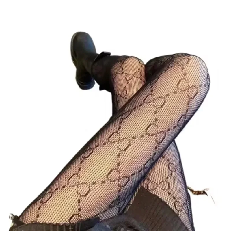 Sexy GG tights luxury women black white tights transparent thin Y2K stockings party club medias socks