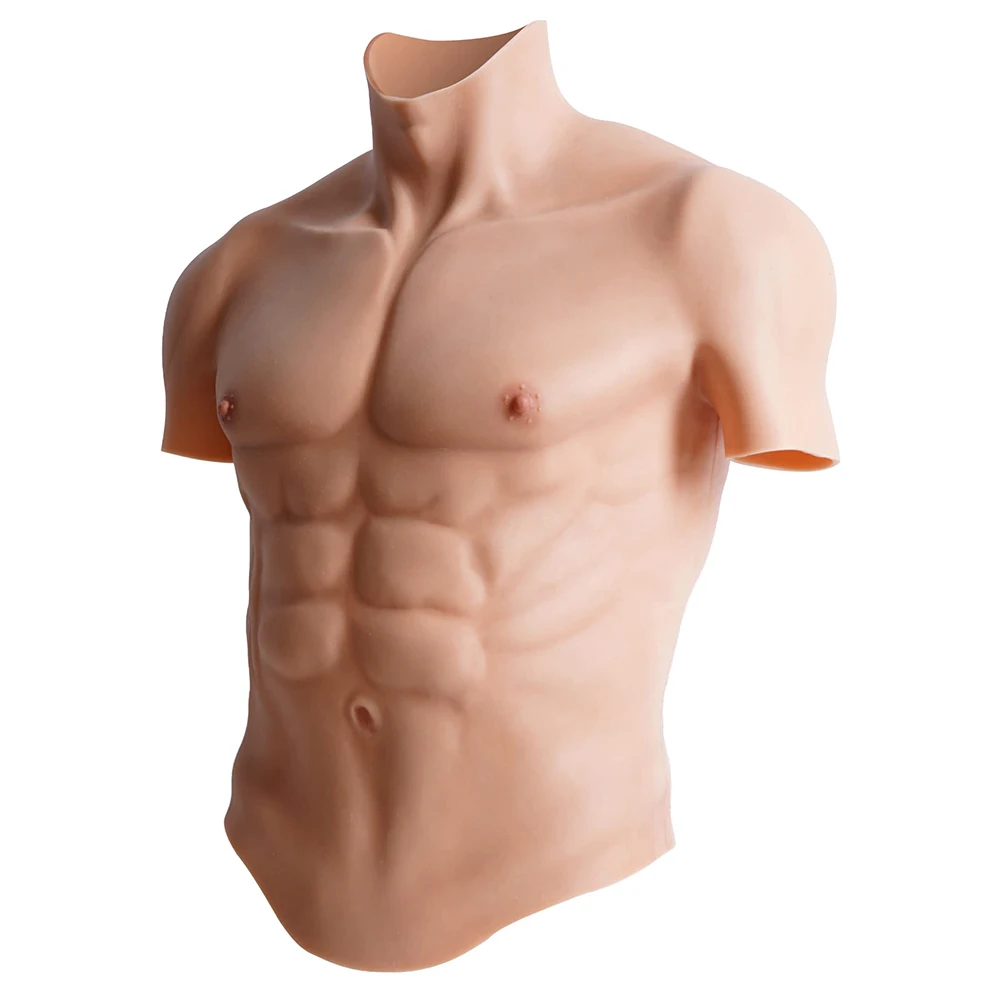 

Oetn Silicone Artificial Realistic Fake Muscle Suit Simulation Male Chest Crossdresser Transgender Drag Queen Cosplay Costumes