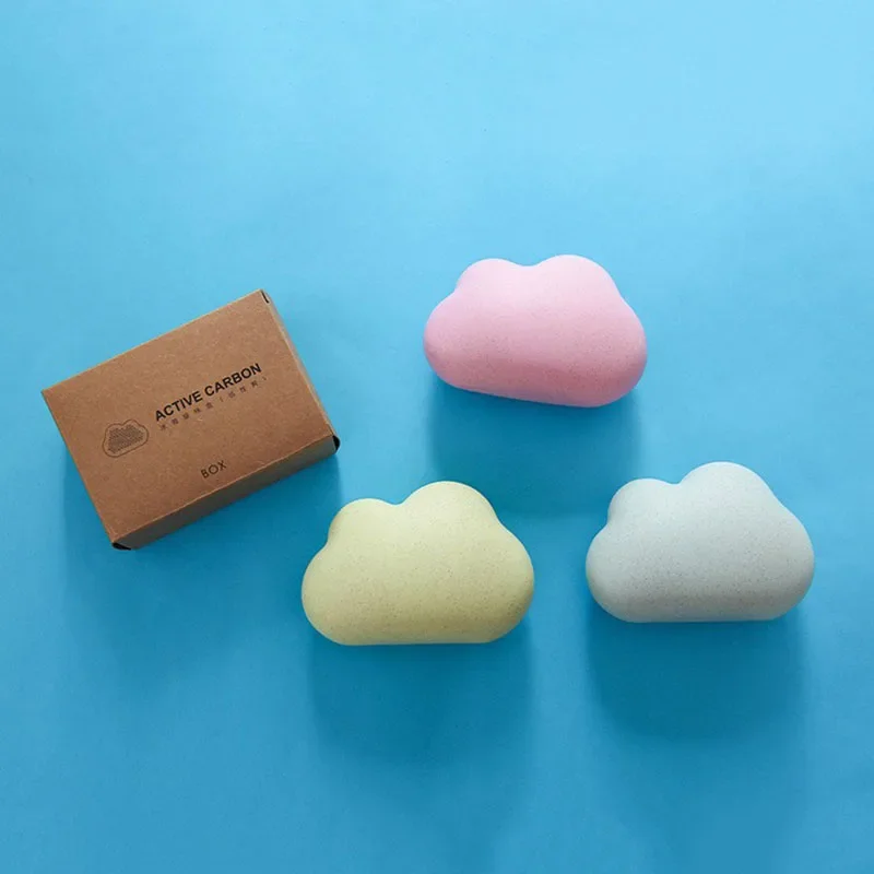 Cute shape Fridge Refrigerator Air Fresh box Purifier Charcoal Deodorizer Absorber Freshener Eliminate Odors Smell Cloud shape refrigerator deodorant bamboo charcoal air purifier activated charcoal odor absorber bamboo charcoal odor absorber