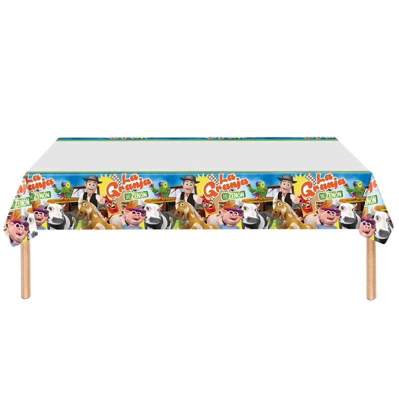 Birthday Tableware Set Birthday Party Supplies Party Supplies Disposable Tablecloth Farm Theme Table Cover for Kids Boys 1pcs/lot