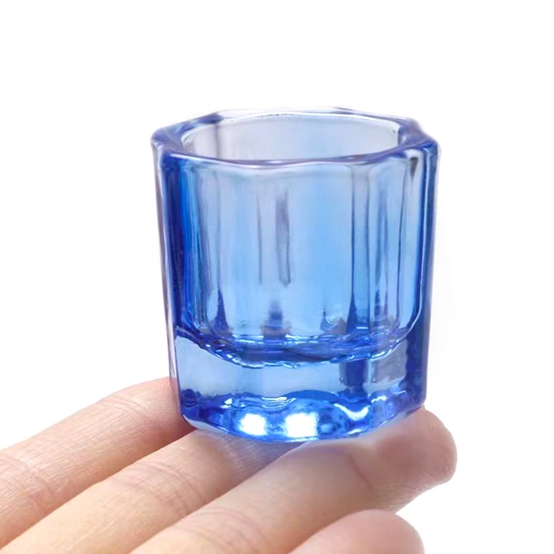 Crystal Glass Acrylic Powder Dappen Dish Nail Cup Wash Brush Dental Mixing Bowl Nail Art Brush Cleaning Salon Manicure Tools