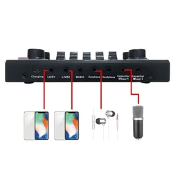 1Set Universal Mobile Computer Sound Card USB External Unpowered Recording Mixers 16 Kinds of Sounds