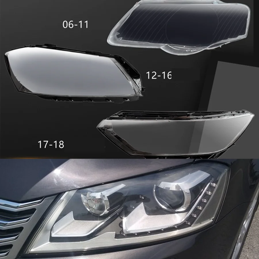 

Wooeight Headlamp Transparent Cover Lampshade Headlight Shell Lens Replacement Lampshade Plexiglass For VW Magotan B6 b7 B8 B8.5