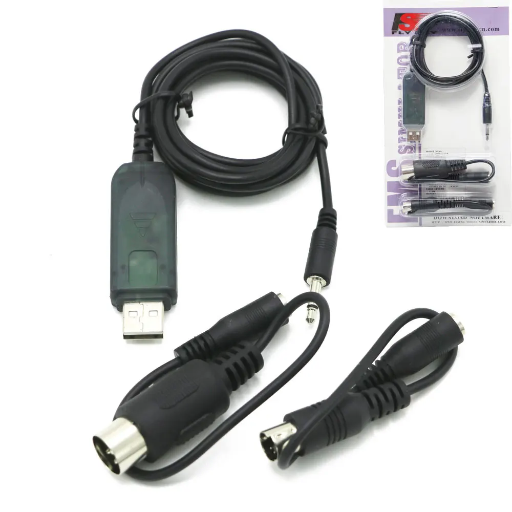 Vue détaillée du connecteur USB du simulateur RC PPM pour FMS, compatible Windows