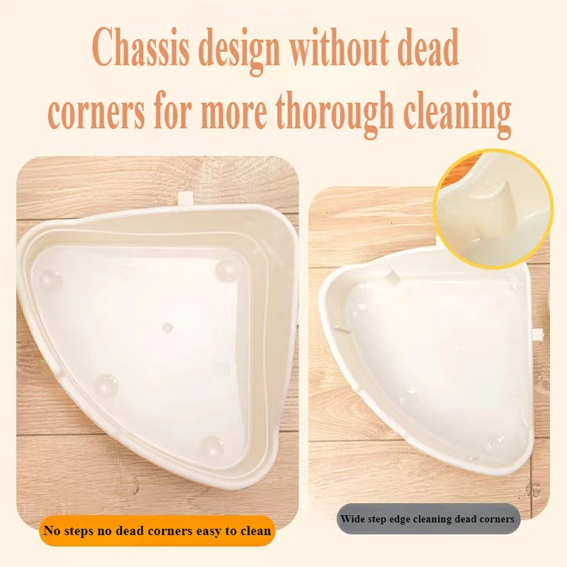 Newly Upgraded High-capacity Non Card Urine Triangle Toilet Mini Urine Basin for Small Pets Dragon Cat Rabbit Toilet Feces Basin pet urine bowl