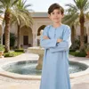 Children Robe Long Sleeve Teenager Muslim Clothing Boys Kaftan Islamic Middle East Arab Jubba Thobe Eid Djellaba Ramadan Abayas