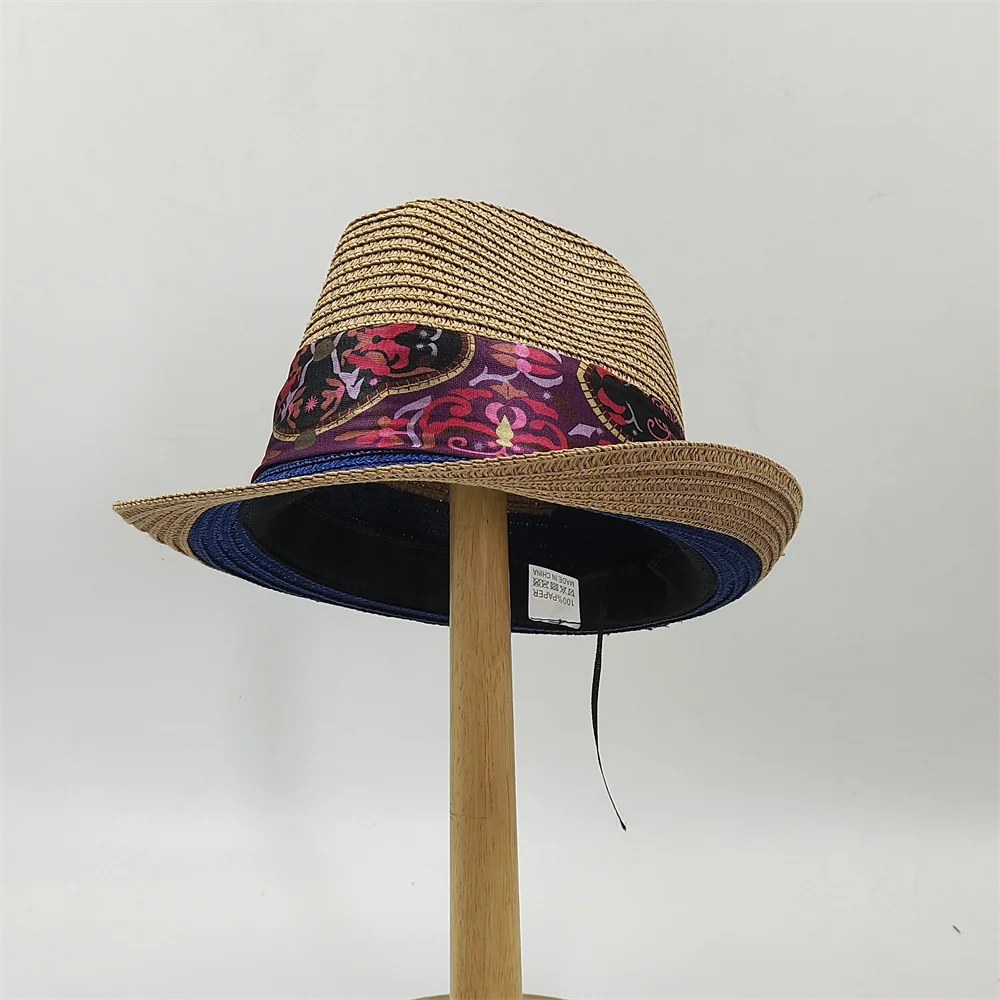 Kleiner Zylinder, gekräuselt, für Herren und Damen, Strohhut, Pork Pie-Hut, 2024, neuer Sonnenhut, Sommer-Strandhut, Gentleman-Hut, Schleifenzubehör – Detail 23