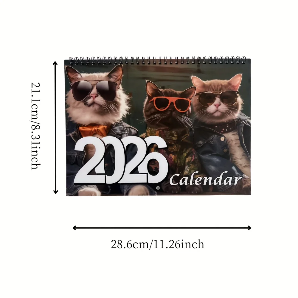 Calendario De Gatos 2026 Planificador Diario Semanal Mensual De 12 meses Calendario Wall Cat Cat Fashion Calendar For Cat Lover