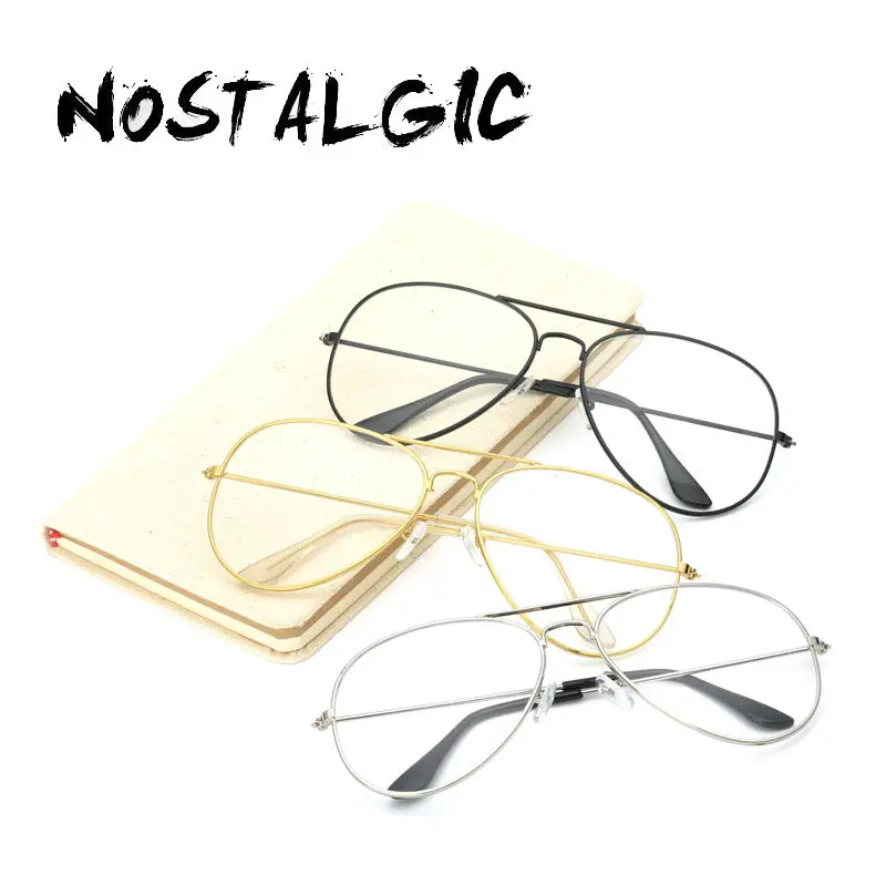 Sleek Gold Shield Unisex Clear Eyeglasses Frames
