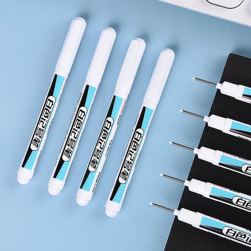 1/3Pcs 0.7/1.0/2.5MM Permanent Marker Pens Paint Markers For Wood Rock Plastic Leather Glass Stone Metal Art Supplies White