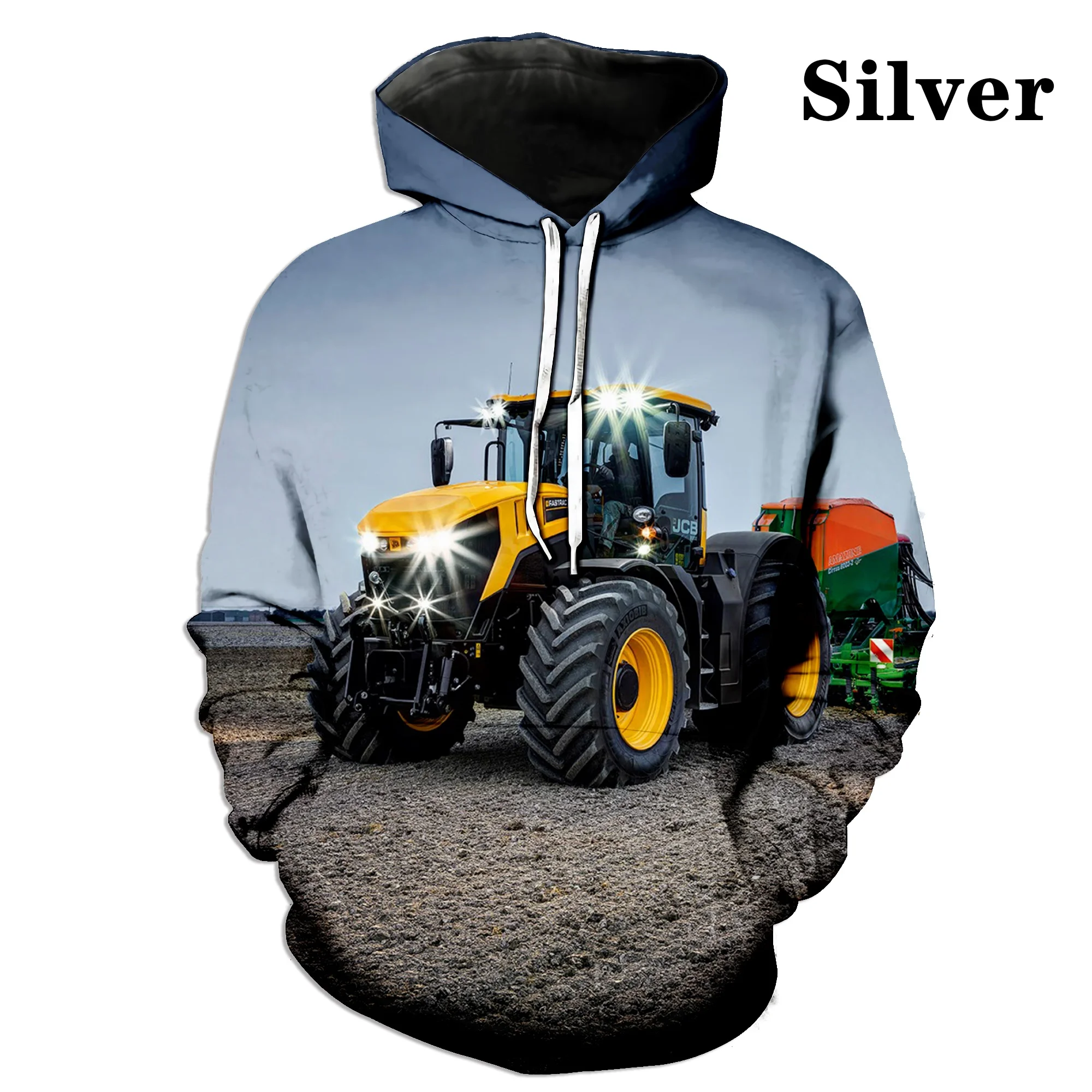 thumbnail image 1 of Sudadera con capucha de moda, chaqueta informal, sudadera con capucha de invierno, sudadera con capucha con estampado 3D de tractor y coche, 1 of 5