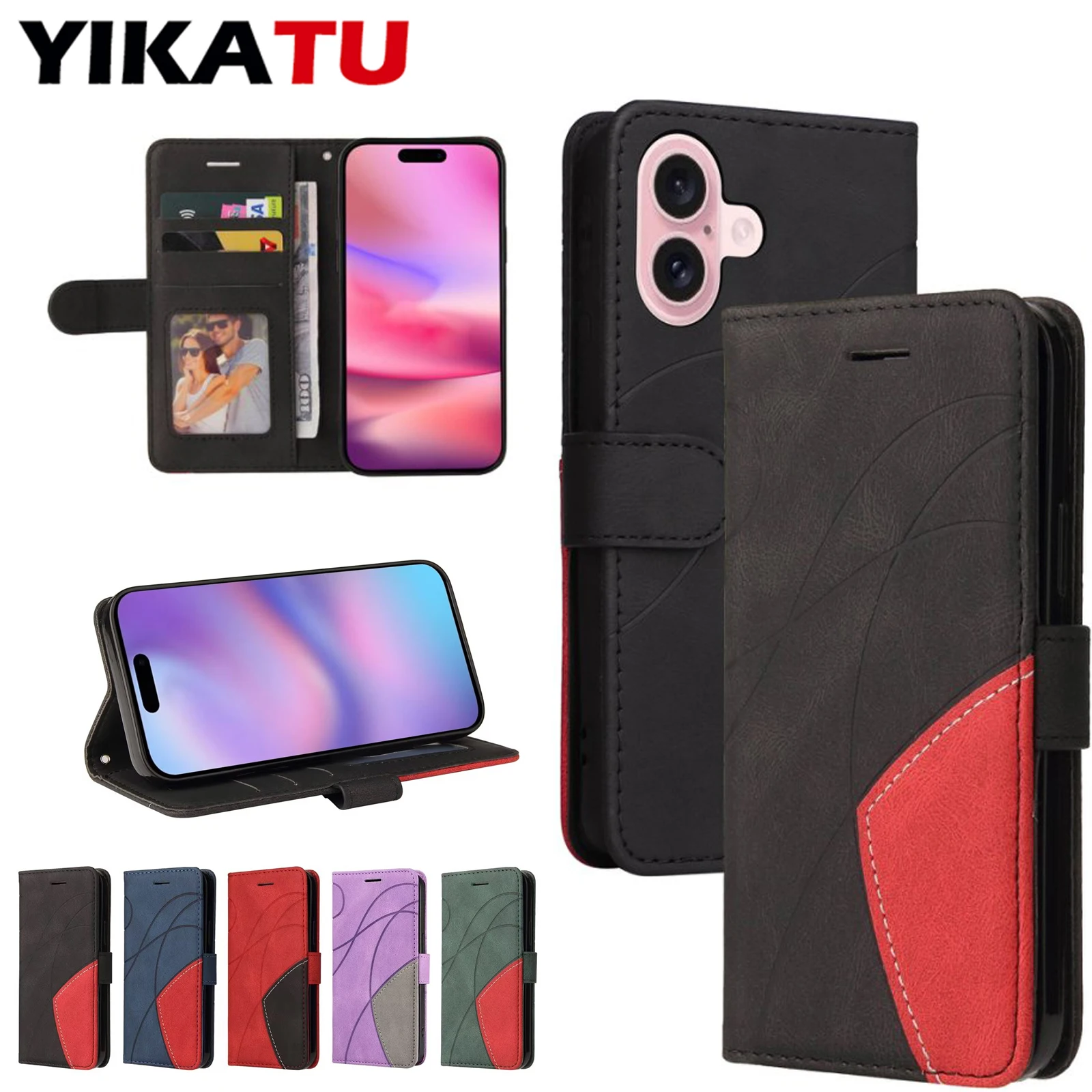 Secure Leather Anti-Theft Wallet Case with Magnetic Flip & Card Slot Cover