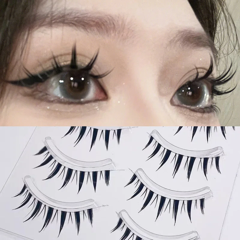 5 Pairs Japanese Manga Eyelashes Natural Thick Little Devil Eyelashes