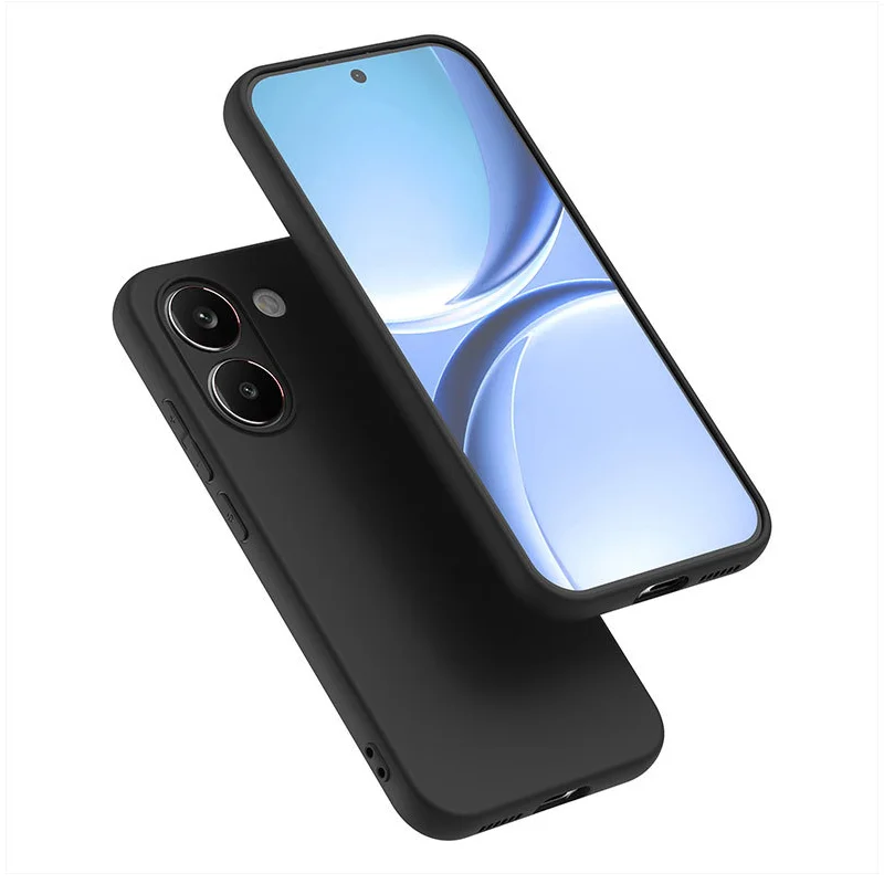 Slim Black Matte Silicone TPU Soft Case - Enhanced Protective Back Cover