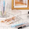 1/2pcs Acrylic Square Pen Holder, Minimalist Clear Desk Organizer for Pens, Pencils, and Stationery, Home, and Office Use 3