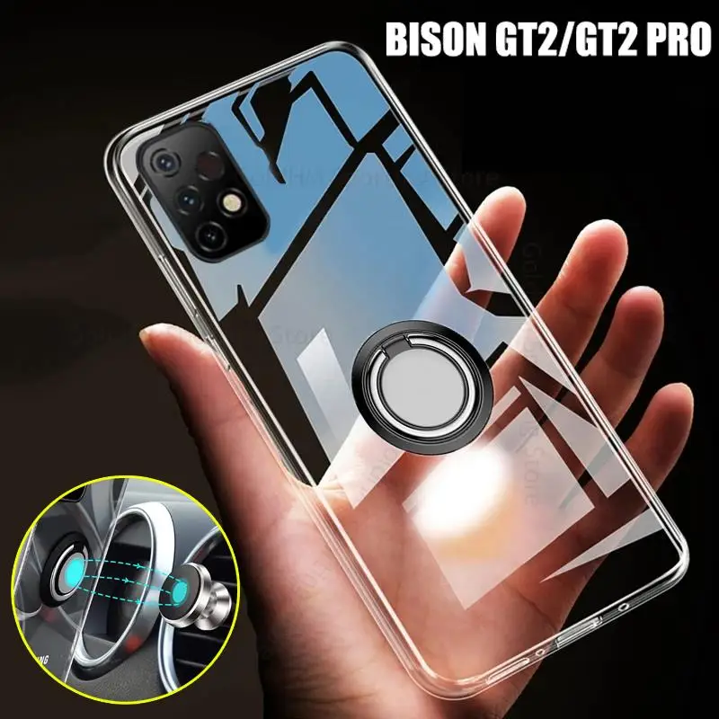 

Capa For Umidigi Bison GT2 Pro 5G Crystal Transparent Soft Kickstand Case For Bison GT2 Pro 5G Magnetic Ring Holder Stand Cover