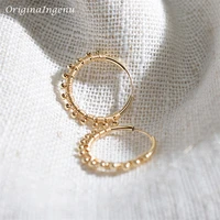 20MM Hoop Earrings 14K Gold Filled Gold Beads Earrings Minimalism  Gold Jewelry Brincos Pendientes Boho Earrings 2