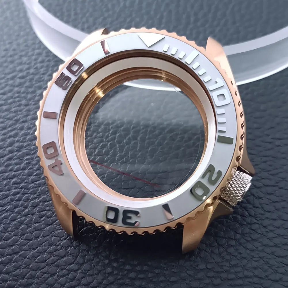 42mm Gold/Rose Gold Steel Watch Case with Sapphire Glass and 22mm Strap
