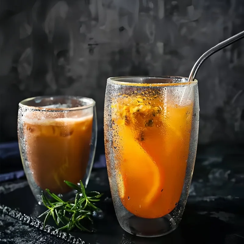 Double Wall Insulated Glass Cup Clear Espresso Coffee Beer Tea Milk Whiskey Drinkware Handmade