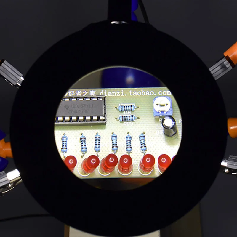 확대경과 LED 조명이 있는 납땜 보조 도구 PCB 회로 기판 수리 클램프 서드 핸드 납땜 용접 스테이션