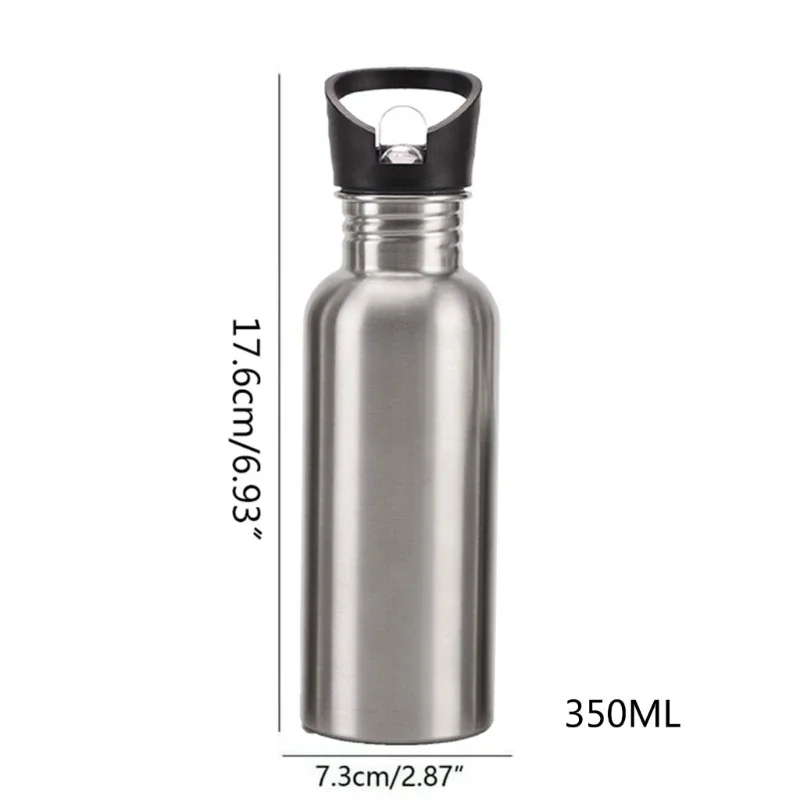 손잡이가 달린 스테인리스 스틸 스포츠 물병, 음료 용기 비절연 단일 벽, 사이클리스트 러너 등산객 캠핑 주방