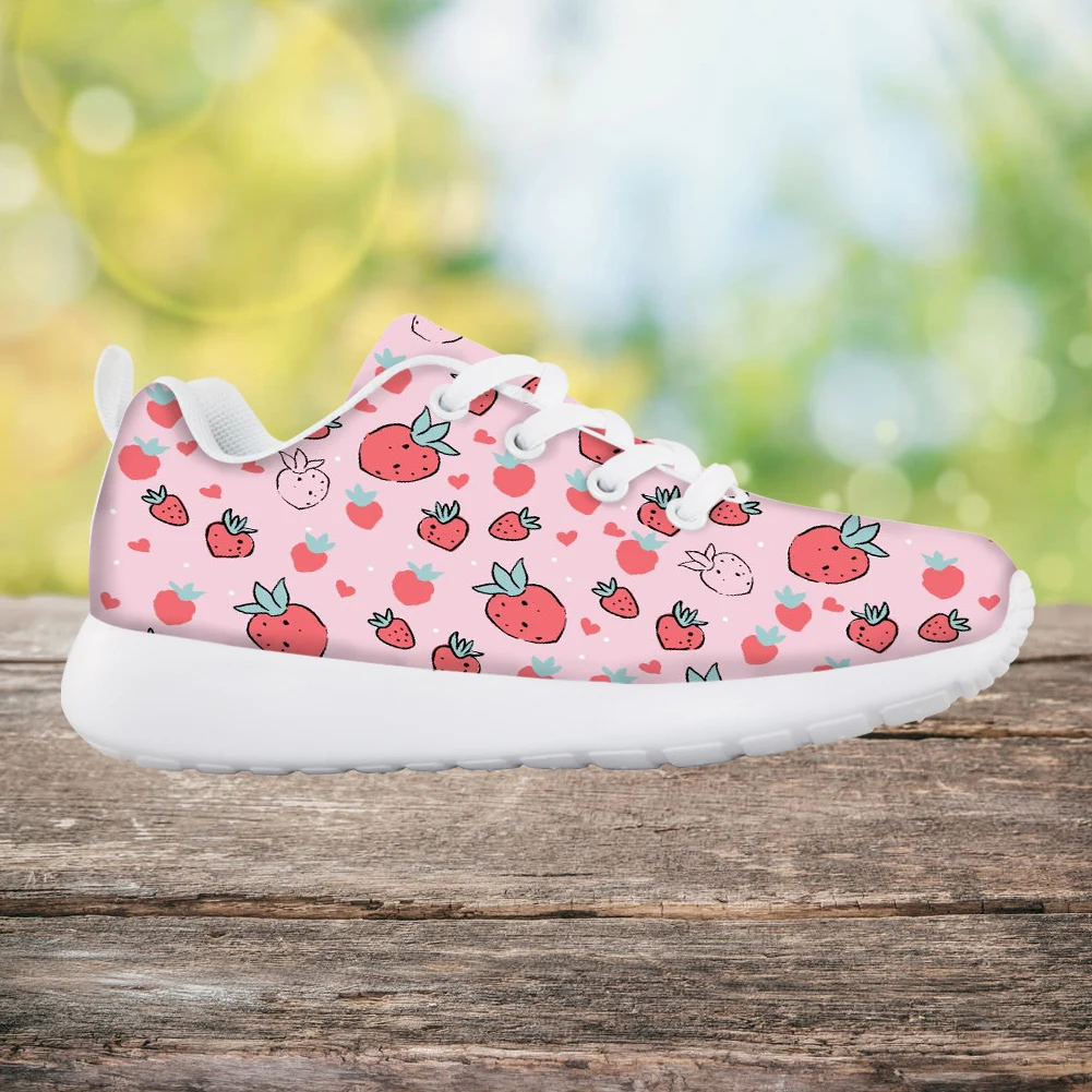 

Kawaii Strawberry Shoes Giraffe Dog Hippo Antislip Mesh Sneakers Brand Custom DIY Breathable Round Toe Kids Shoes for Girl Tenis
