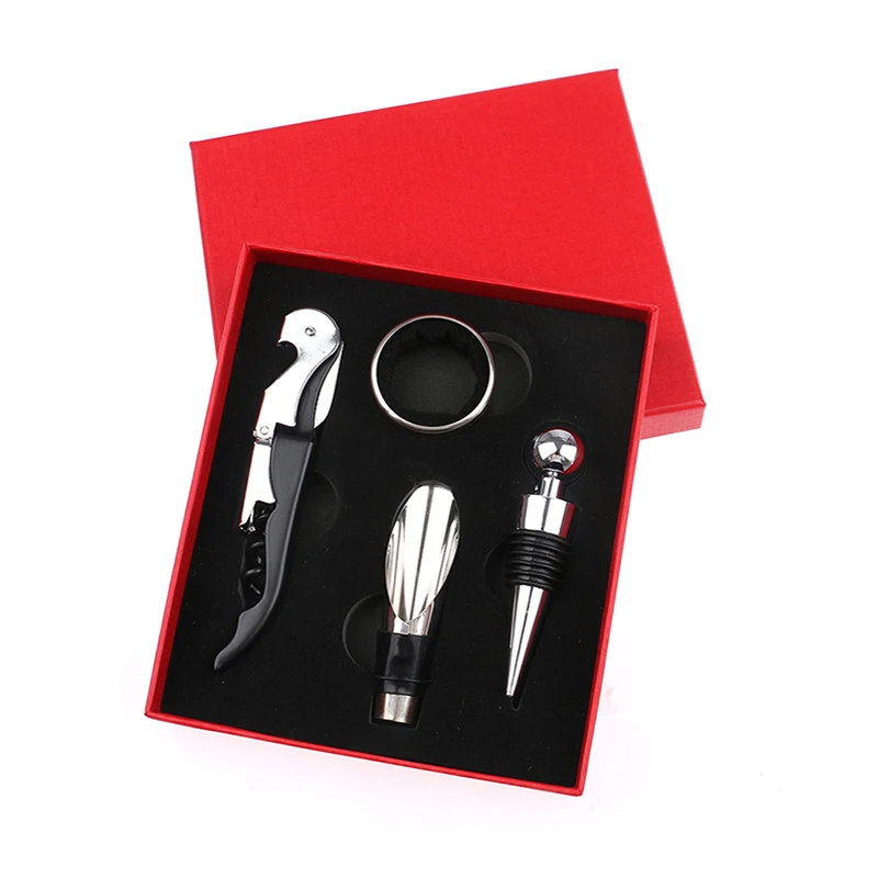 Wine Aerator Pourer Wine Opener Set 4Pieces Pressure Bottle Opener Pour Spout Stoppers Bottle stopper