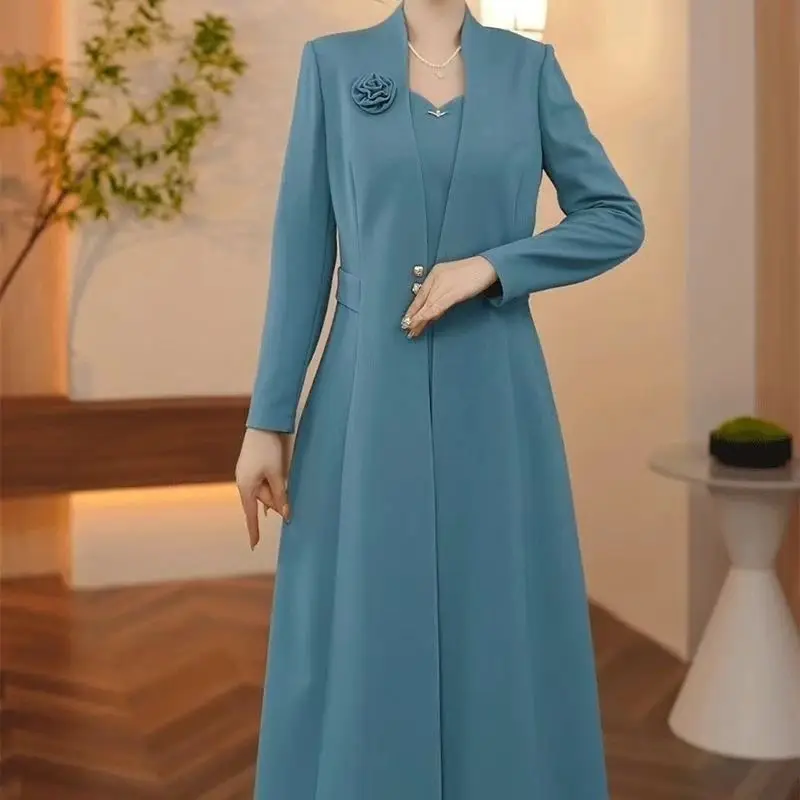 طقم فستان ميدي قطعتين بوليستر