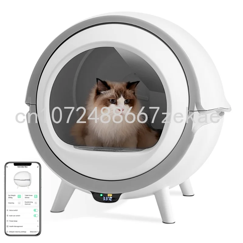 

Intelligent Automatic Cat Litter Box Self Clean Pet Toilet Sandboxe UV Sterilization App control 14 days no clean bedpan for Cat