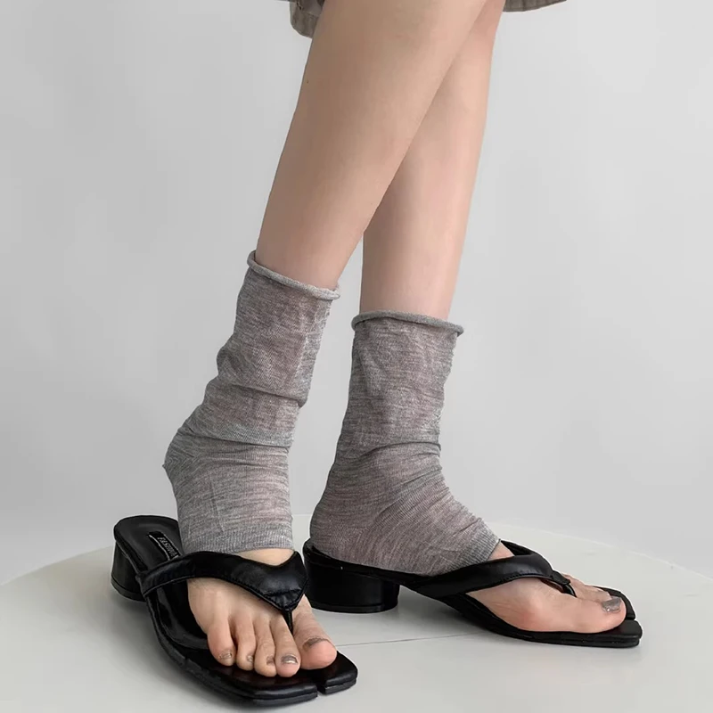 Lolita Damen Kurze Socken Beinwärmer Dünne Transparente Lose Socke Koreanische Stepping Lose Socken JK Abnehmen Half Foot Pile Socken – Detail 12