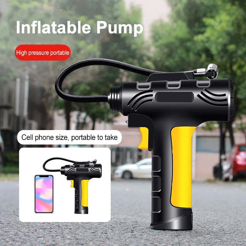 120W Car Tire Inflator Wireless/Wired Portable Car Air Compressor Electric Inflatable Pump With LED For Cars Motorcycles Bikes