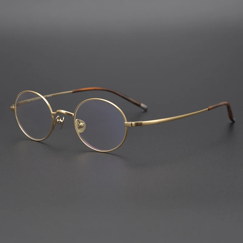 

Vazrobe Small Round Titanium Eyeglasses Frame Male Women Gold Bronze Myopia Glasses -150 200 250 300 350 High Sphere Spectacles
