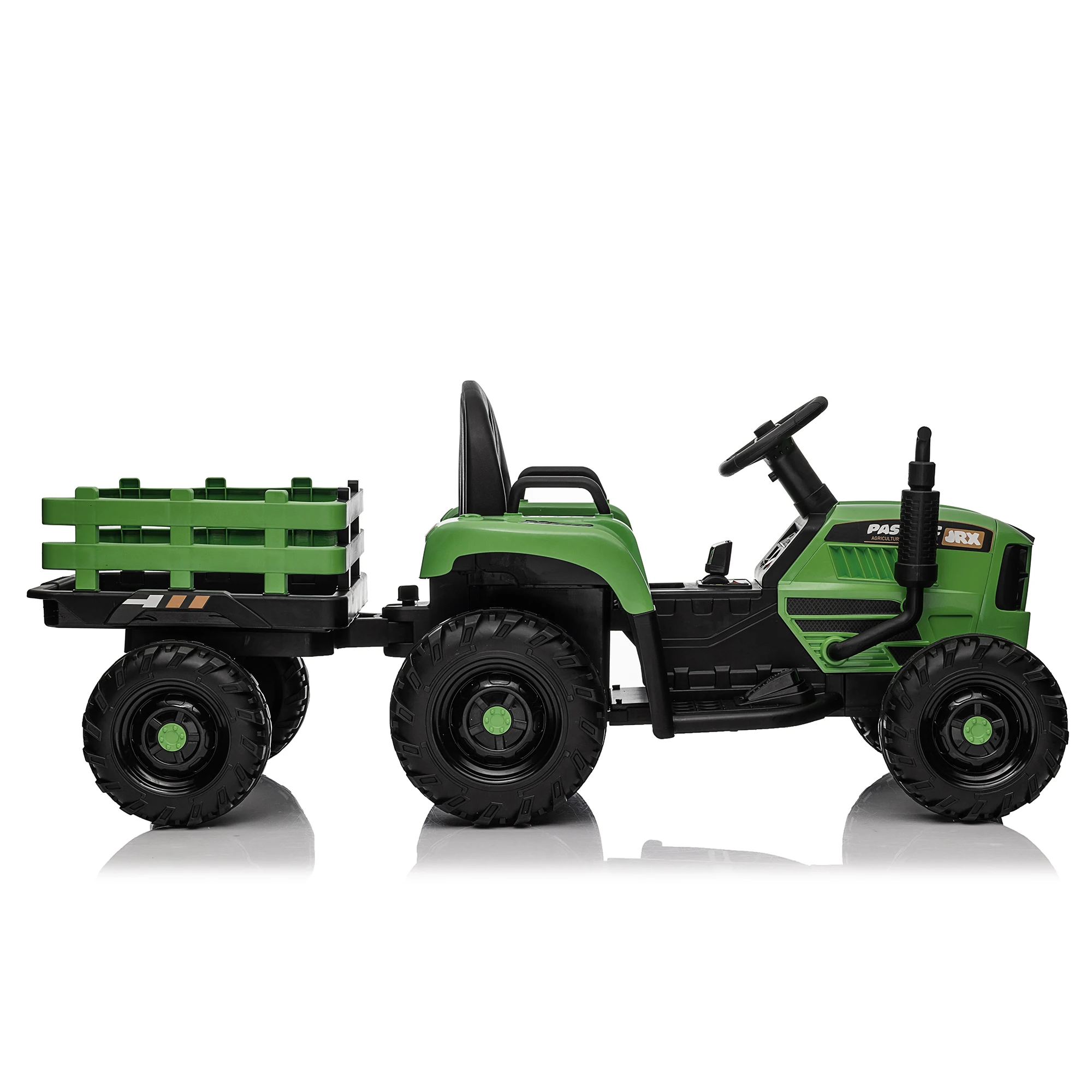 Ride on Tractor with Trailer,24V 400W Powered Electric Tractor Toy w/Remote Control,electric car for kids,Three speed adjustable